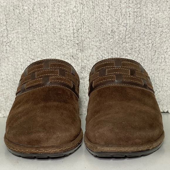 SoftSpots Cath Womens Brown Suede Leather Slip On Mule Heels Shoes SZ US 9 W - Picture 3 of 11